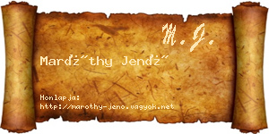 Maróthy Jenő névjegykártya