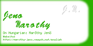 jeno marothy business card