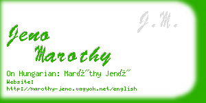 jeno marothy business card